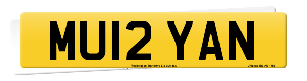 Registration number MU12 YAN